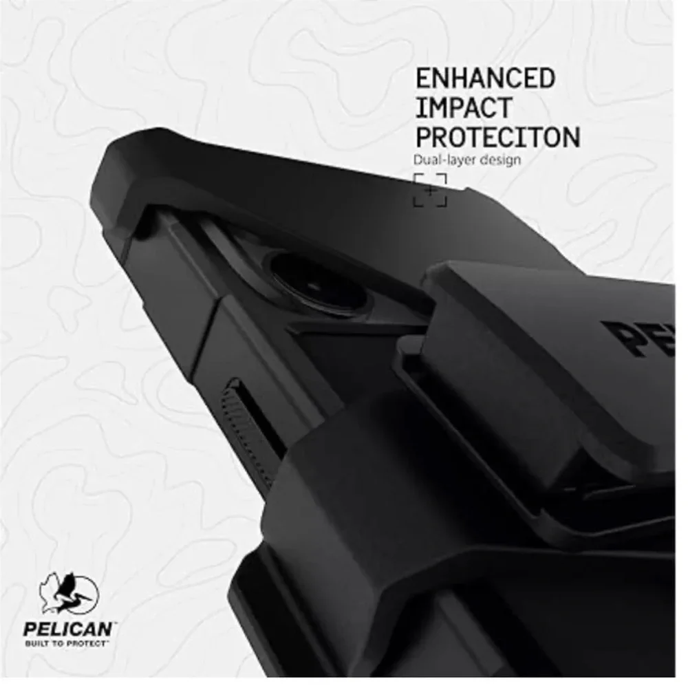 Pelican Shield Apple iPhone 15 Pro MagSafe Compatible Case with Holster - Black